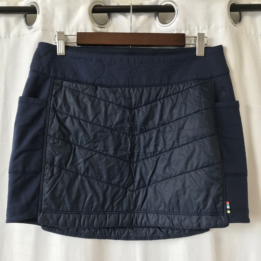 Smartwool Smartloft Mini Skirt Womens M Navy Blue Quilted Merino Puffer